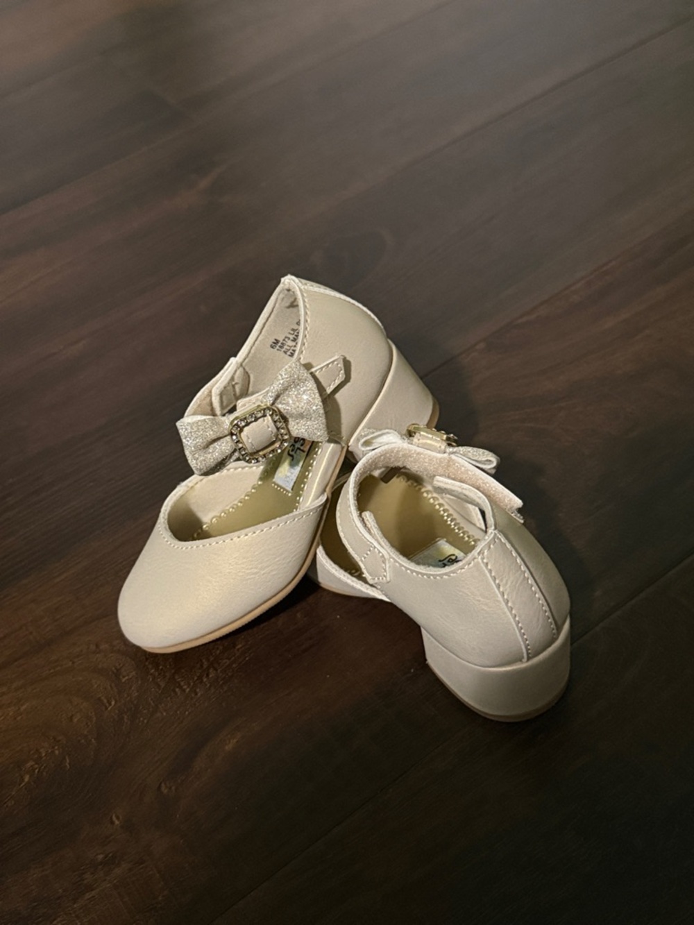 Rachel Shoes Cream Sparkle Bow Mary Janes - Picture 2 of 3